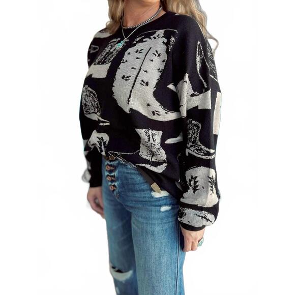 NEW 2FLYCO the west wrangler sweater in blue - Picture 3 of 7